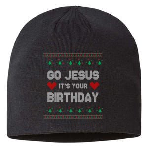 Go Jesus It's Your Birthday Ugly Christmas Party Sustainable Beanie