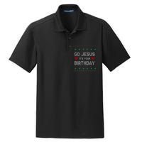 Go Jesus It's Your Birthday Ugly Christmas Party Dry Zone Grid Polo