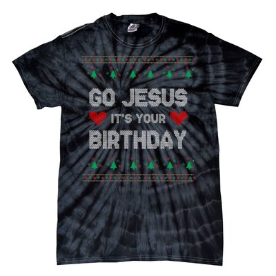 Go Jesus It's Your Birthday Ugly Christmas Party Tie-Dye T-Shirt