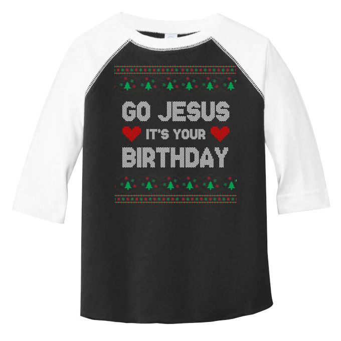 Go Jesus It's Your Birthday Ugly Christmas Party Toddler Fine Jersey T-Shirt
