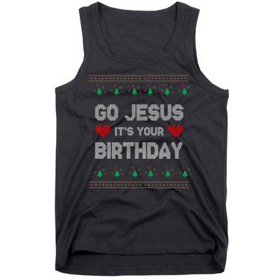 Go Jesus It's Your Birthday Ugly Christmas Party Tank Top