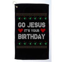 Go Jesus It's Your Birthday Ugly Christmas Party Golf Towel