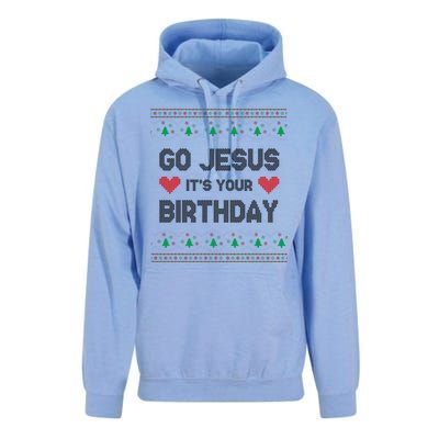 Go Jesus It's Your Birthday Ugly Christmas Party Unisex Surf Hoodie