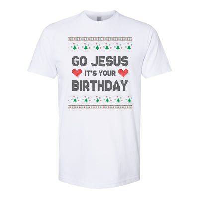 Go Jesus It's Your Birthday Ugly Christmas Party Softstyle CVC T-Shirt