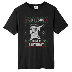 Go Jesus Its Your Birthday Christmas Dabbing Jesus Dab Cool Gift Tall Fusion ChromaSoft Performance T-Shirt