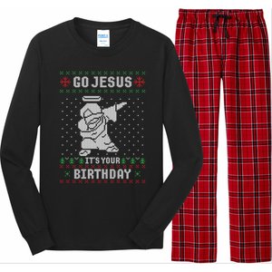 Go Jesus Its Your Birthday Christmas Dabbing Jesus Dab Cool Gift Long Sleeve Pajama Set