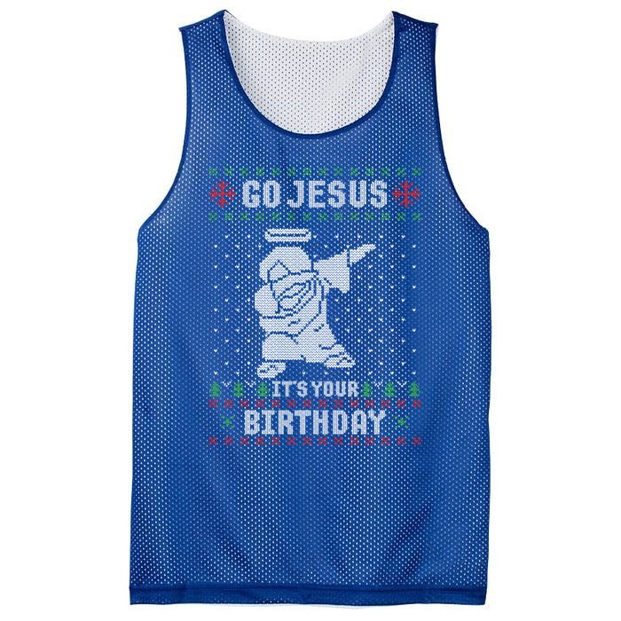 Go Jesus Its Your Birthday Christmas Dabbing Jesus Dab Cool Gift Mesh Reversible Basketball Jersey Tank