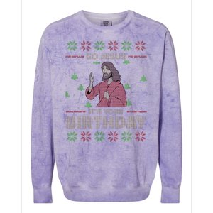 Go Jesus It's Your Birthday Christian Funny Ugly Christmas Colorblast Crewneck Sweatshirt