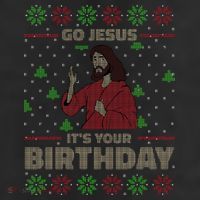 Go Jesus It's Your Birthday Christian Funny Ugly Christmas 7 Panel Mesh Trucker Snapback Hat