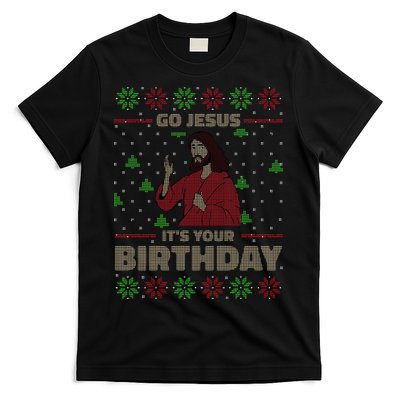 Go Jesus It's Your Birthday Christian Funny Ugly Christmas T-Shirt