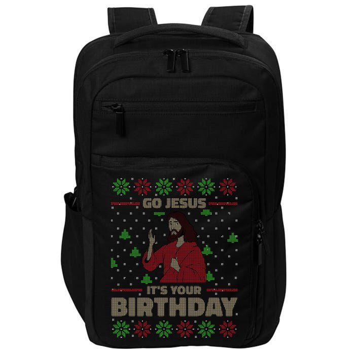 Go Jesus It's Your Birthday Christian Funny Ugly Christmas Impact Tech Backpack