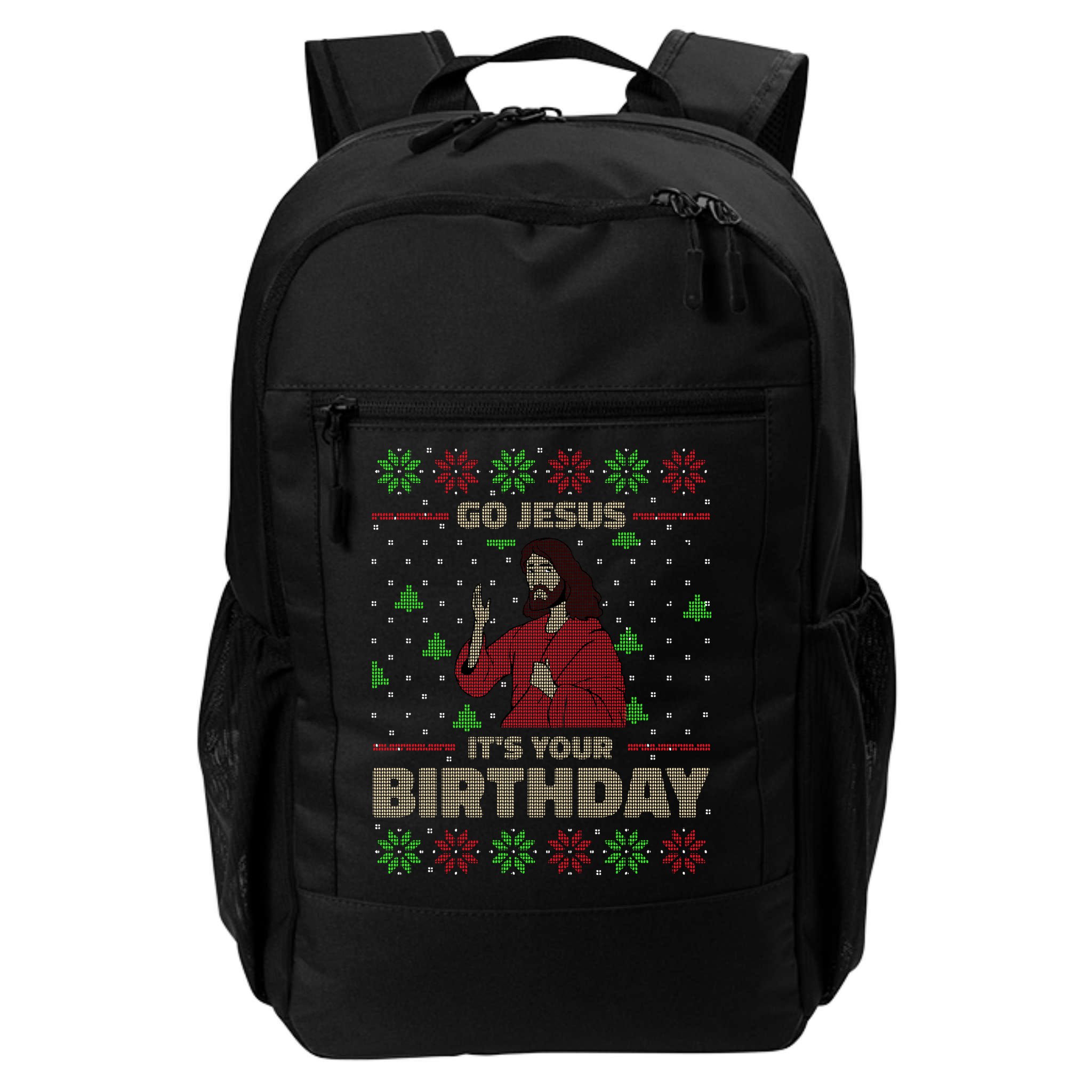 Go Jesus It's Your Birthday Christian Funny Ugly Christmas Backpack
