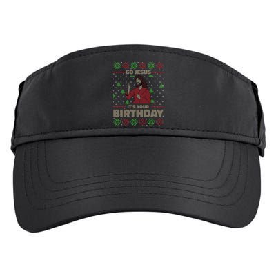 Go Jesus It's Your Birthday Christian Funny Ugly Christmas Adult Drive Performance Visor