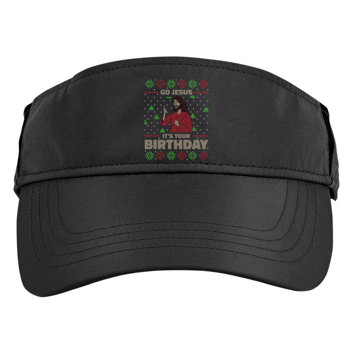 Go Jesus It's Your Birthday Christian Funny Ugly Christmas Adult Drive Performance Visor