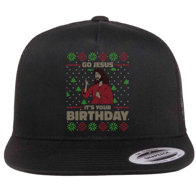 Go Jesus It's Your Birthday Christian Funny Ugly Christmas Flatbill Hat