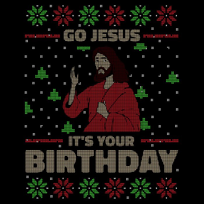 Go Jesus It's Your Birthday Christian Funny Ugly Christmas 16 in Basic Backpack