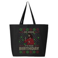 Go Jesus It's Your Birthday Christian Funny Ugly Christmas 25L Jumbo Tote