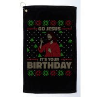 Go Jesus It's Your Birthday Christian Funny Ugly Christmas Golf Towel