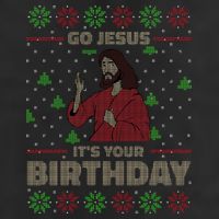 Go Jesus It's Your Birthday Christian Funny Ugly Christmas Golf Towel