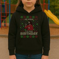 Go Jesus It's Your Birthday Christian Funny Ugly Christmas Kids Hoodie