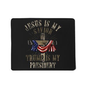 God Jesus Is My Savior Trump Is My President 2024 Christian Mousepad