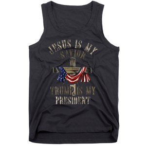 God Jesus Is My Savior Trump Is My President 2024 Christian Tank Top