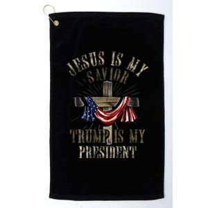 God Jesus Is My Savior Trump Is My President 2024 Christian Platinum Collection Golf Towel