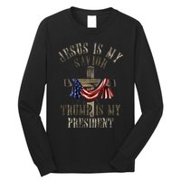 God Jesus Is My Savior Trump Is My President 2024 Christian Long Sleeve Shirt