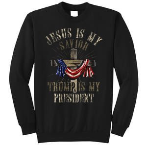 God Jesus Is My Savior Trump Is My President 2024 Christian Sweatshirt