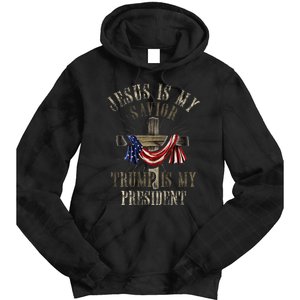 God Jesus Is My Savior Trump Is My President 2024 Christian Tie Dye Hoodie