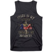 God Jesus Is My Savior Trump Is My President 2024 Christian Tank Top