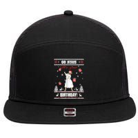 Go Jesus It's Your Birthday Ugly Christmas Party 7 Panel Mesh Trucker Snapback Hat