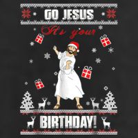 Go Jesus It's Your Birthday Ugly Christmas Party 7 Panel Mesh Trucker Snapback Hat