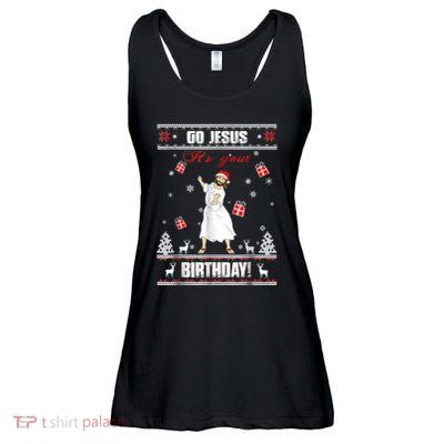 Go Jesus It's Your Birthday Ugly Christmas Party Ladies Essential Flowy Tank