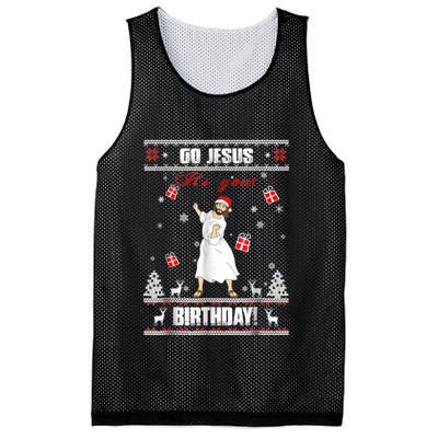 Go Jesus It's Your Birthday Ugly Christmas Party Mesh Reversible Basketball Jersey Tank