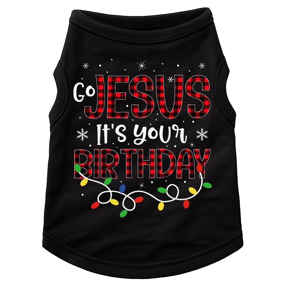 Go Jesus Its Your Birthday Christmas Xmas Holiday Funny Doggie Tank
