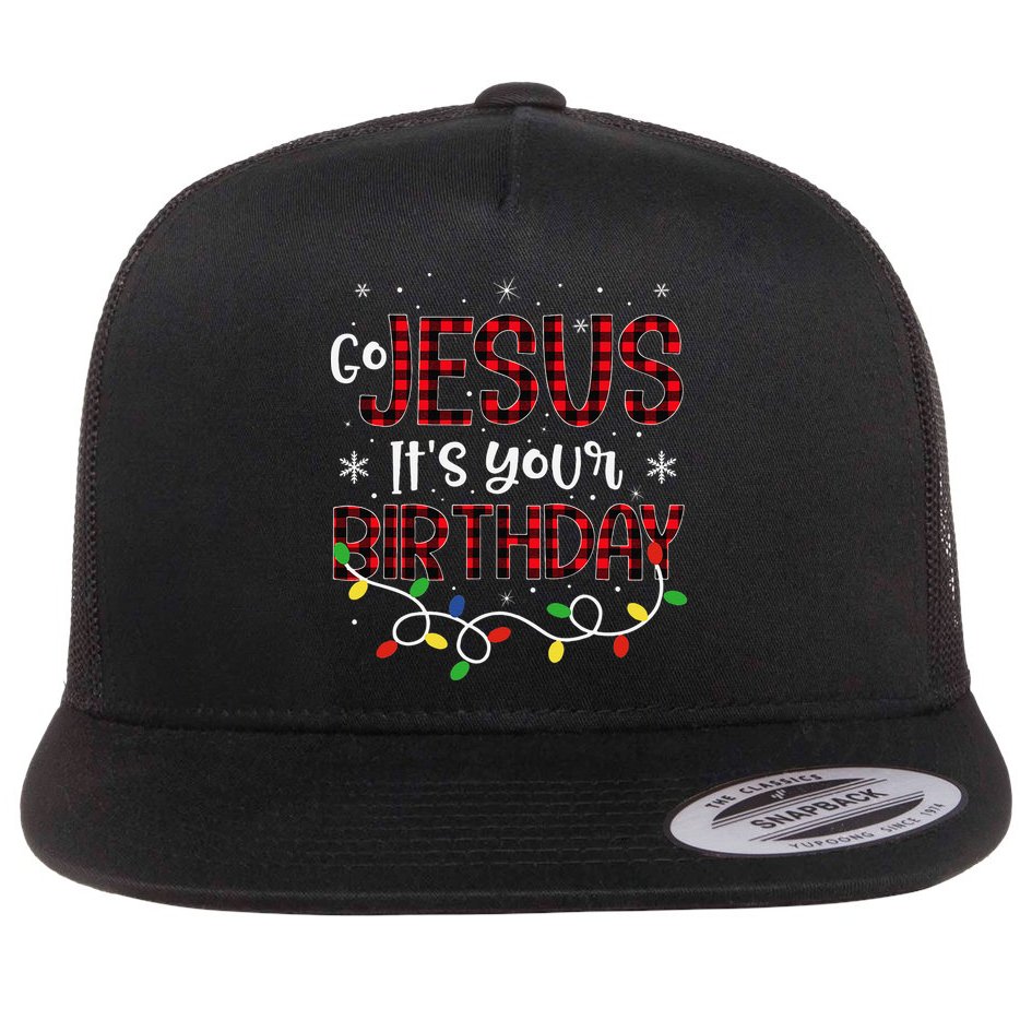 Go Jesus Its Your Birthday Christmas Xmas Holiday Funny Flat Bill Trucker Hat