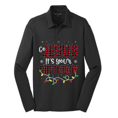 Go Jesus Its Your Birthday Christmas Xmas Holiday Funny Silk Touch Performance Long Sleeve Polo