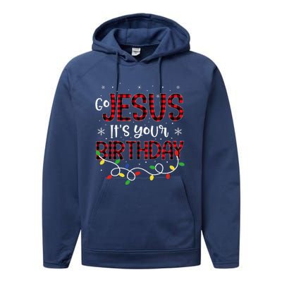 Go Jesus Its Your Birthday Christmas Xmas Holiday Funny Performance Fleece Hoodie