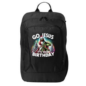 Go Jesus ItS Your Birthday Christian Dinosaur Christmas Gift City Backpack