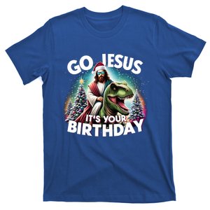 Go Jesus ItS Your Birthday Christian Dinosaur Christmas Gift T-Shirt