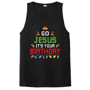 Go Jesus ItS Your Birthday Ugly Christmas Funny Gift PosiCharge Competitor Tank