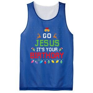 Go Jesus ItS Your Birthday Ugly Christmas Funny Gift Mesh Reversible Basketball Jersey Tank