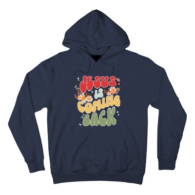 Groovy Jesus Is Coming Back Hippie Daisy Christian Christmas Hoodie