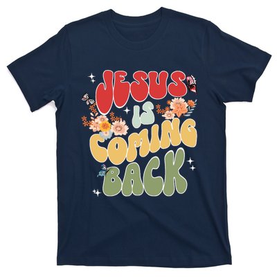 Groovy Jesus Is Coming Back Hippie Daisy Christian Christmas T-Shirt