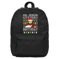 Go Jesus Its Your Birthday Ugly Christmas Sweater Funny 16 in Basic Backpack