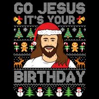 Go Jesus Its Your Birthday Ugly Christmas Sweater Funny 16 in Basic Backpack