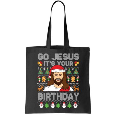 Go Jesus Its Your Birthday Ugly Christmas Sweater Funny Bag