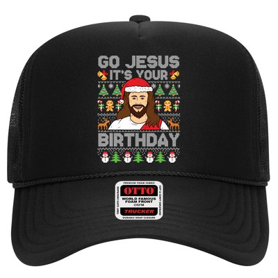 Go Jesus Its Your Birthday Ugly Christmas Sweater Funny Trucker Hat