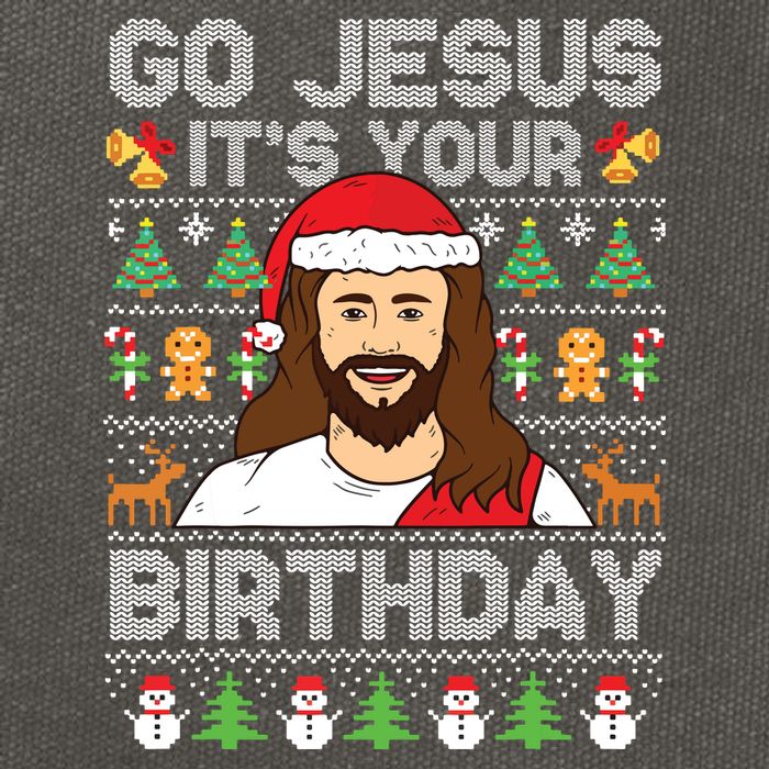 Go Jesus Its Your Birthday Ugly Christmas Sweater Funny Cotton Canvas Backpack